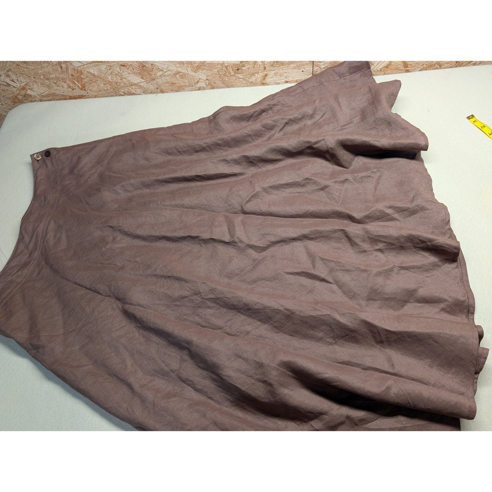 Chadwicks Women's Skirt Size 16T Brown 100% Linen Lined Length 38"